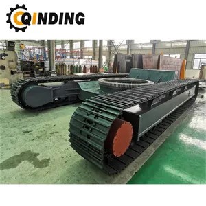 QDRT-10T 10 Ton Rubber Track Crawler Base Undercarriage for Crawler Excavator, Harvesting, Materialhandling 3551mm x 670mm x 450mm