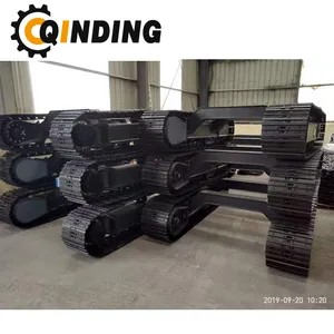 QDRT-10T 10 Ton Rubber Track Crawler Base Undercarriage for Crawler Excavator, Harvesting, Materialhandling 3551mm x 670mm x 450mm