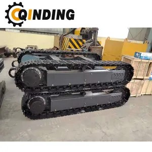 QDRT-10T 10 Ton Rubber Track Crawler Base Undercarriage for Crawler Excavator, Harvesting, Materialhandling 3551mm x 670mm x 450mm