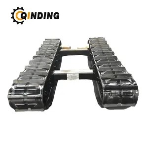 QDRT-10T 10 Ton Rubber Track Crawler Base Undercarriage for Crawler Excavator, Harvesting, Materialhandling 3551mm x 670mm x 450mm